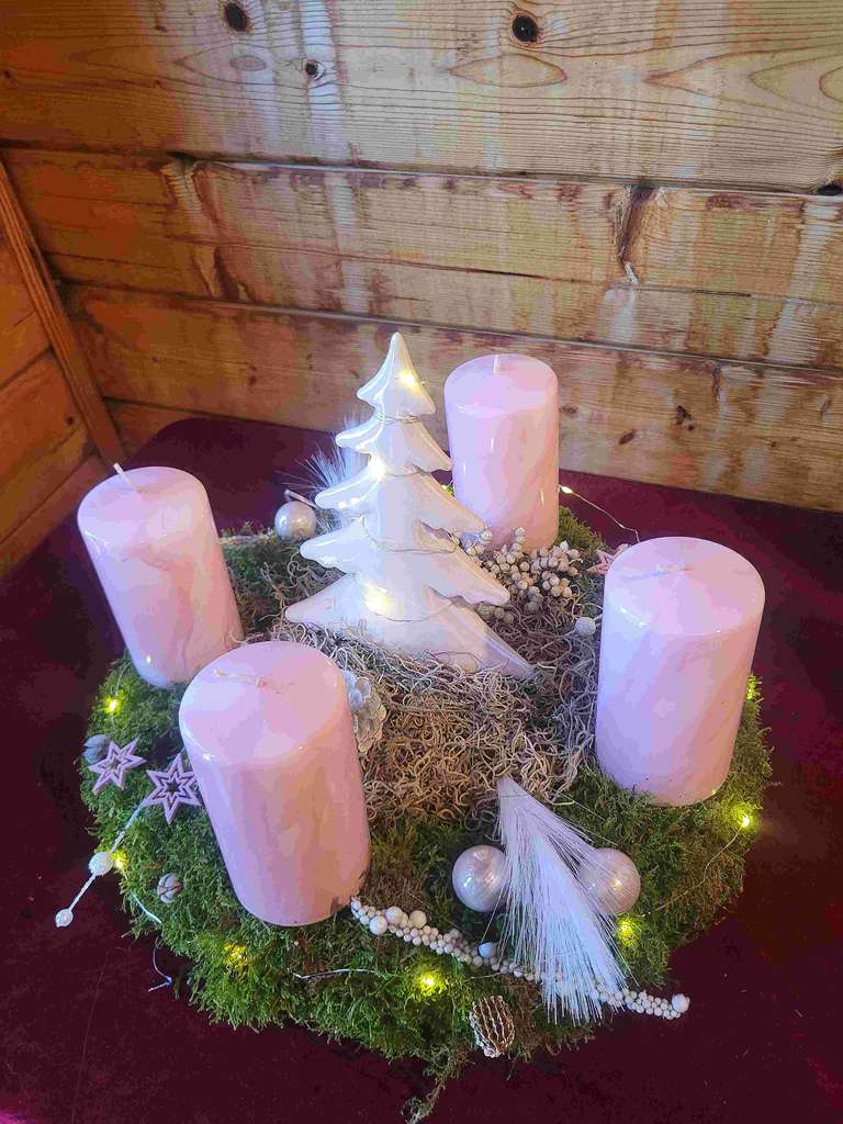 Adventskranz Pink